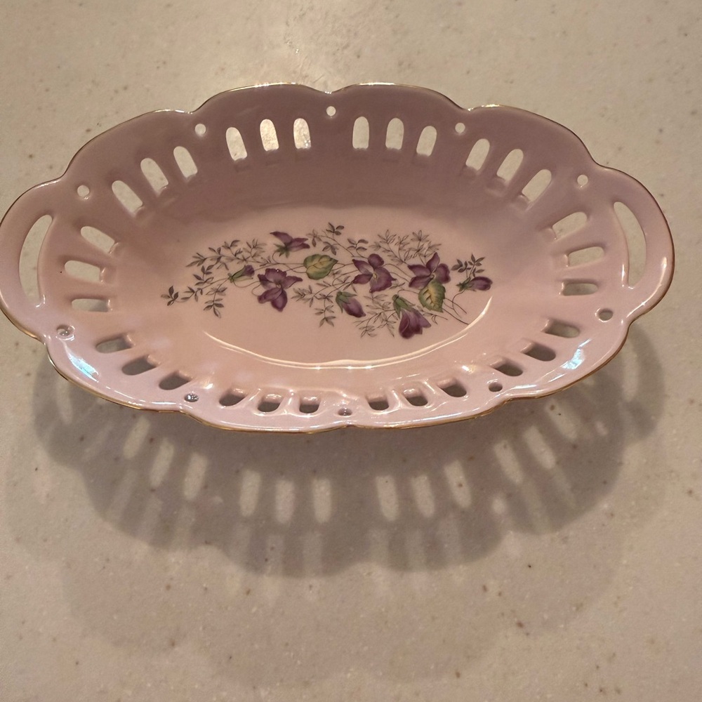 Floral Ceramic Oval Dish Pirkenhammer